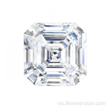 Brillante d color d 6 mm asscher cortado moissanite suelto